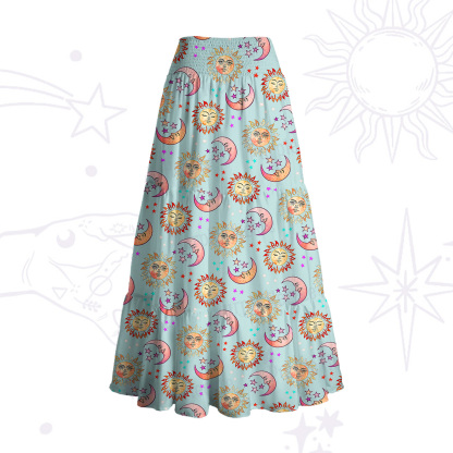 Purplehecate Dancing Suns and Lunar Dreams Convertible Maxi Skirt