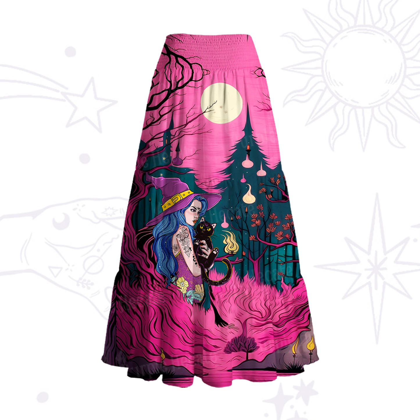 Purplehecate The Witch and Her Familia Convertible Maxi Skirt