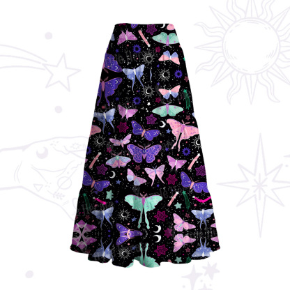 Purplehecate Midnight Moth Convertible Maxi Skirt