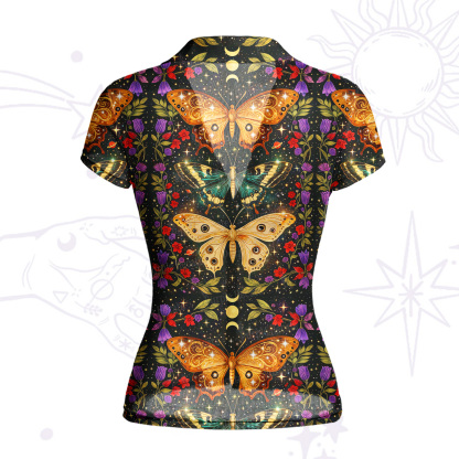 Purplehecate Mystic Butterfly Whisper Mesh Button Up Top