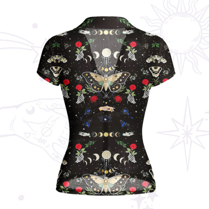 Purplehecate Moonlight Metamorphosis Mesh Button Up Shirt