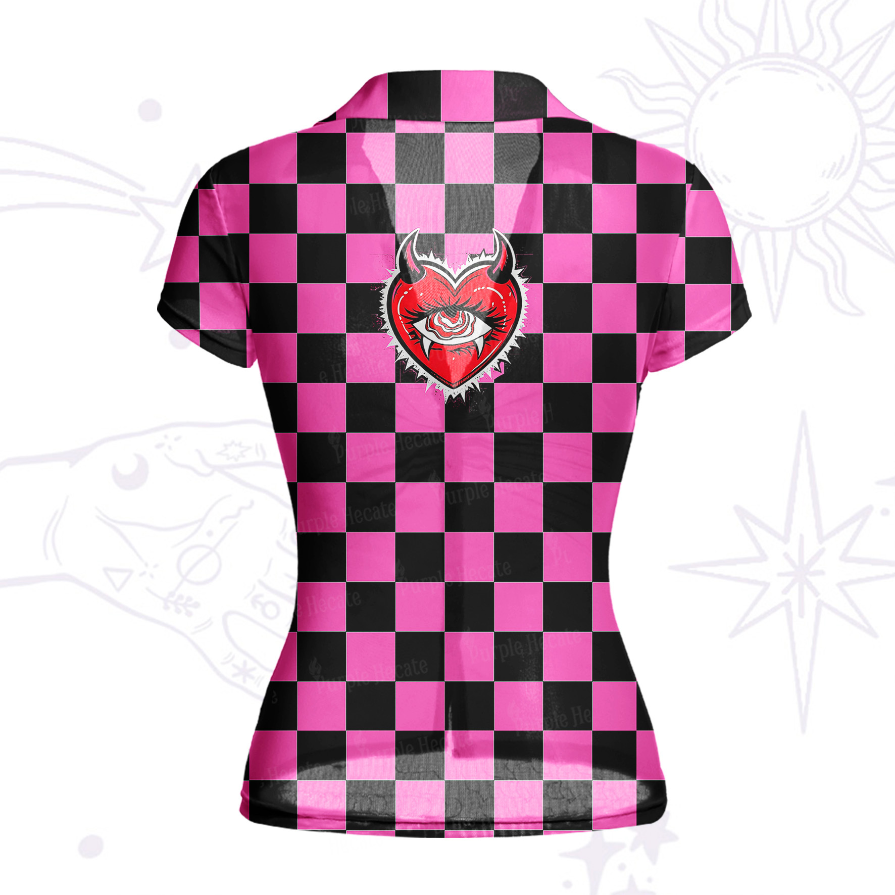 Purplehecate Heart of a Demon Mesh Button Up Shirt