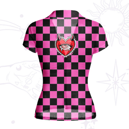 Purplehecate Heart of a Demon Mesh Button Up Shirt