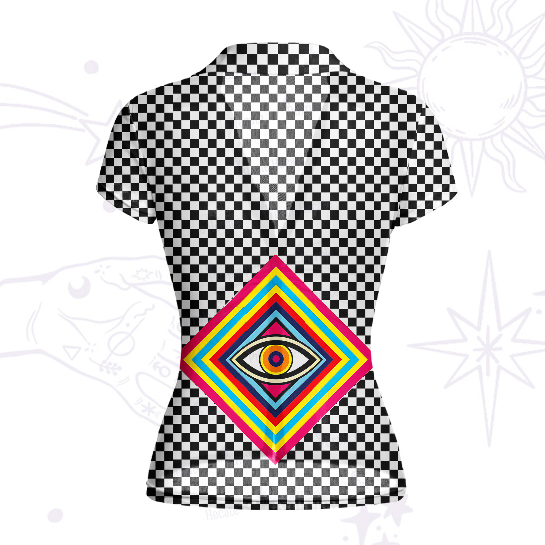 Purplehecate Eye of Illusion Mesh Button Up Shirt