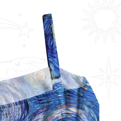 Purplehecate Starry Mystic Night Garden Cat Wide Straps Maxi Dress