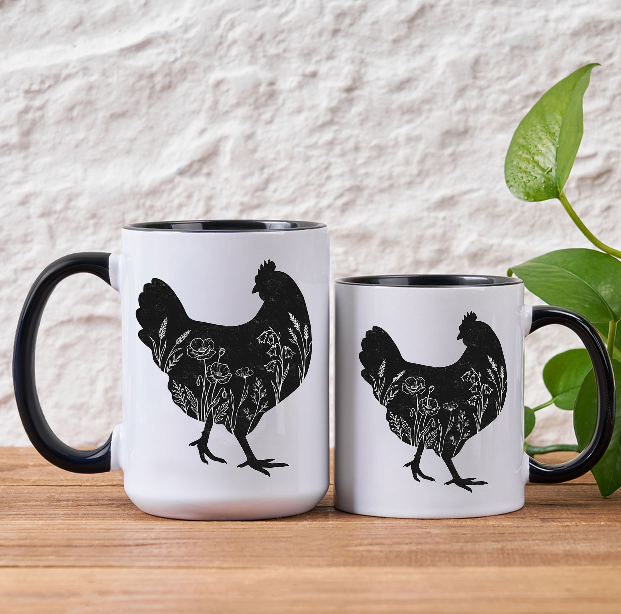 Purplehecate Floral Chicken Mug