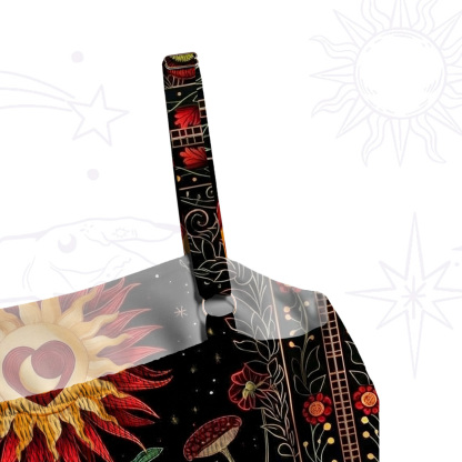 Purplehecate Heartfire Sunflower Bloom Wide Straps Maxi Dress
