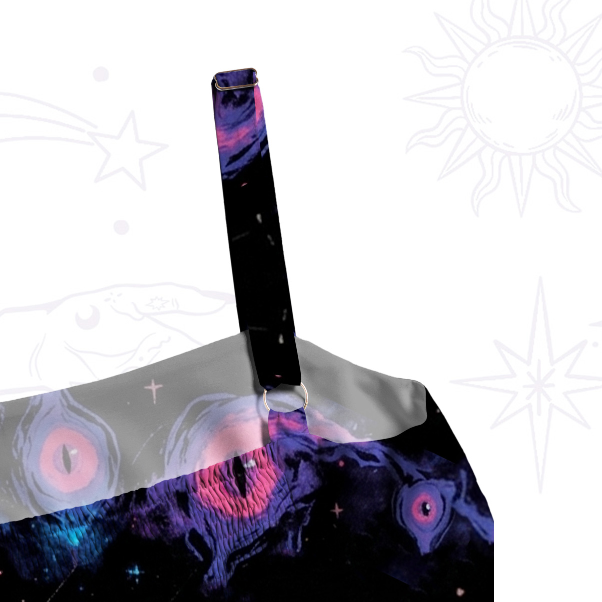 Purplehecate Dream Devouring Cat Eye Wide Straps Maxi Dress