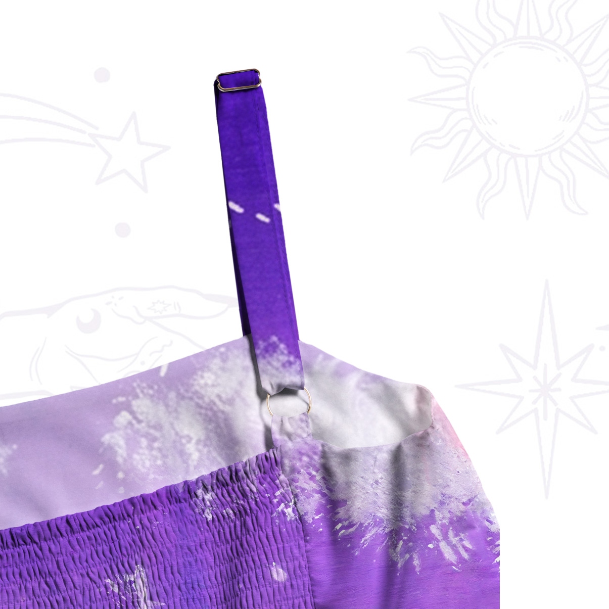 Purplehecate Celestial Dream Mothman Wide Straps Maxi Dress