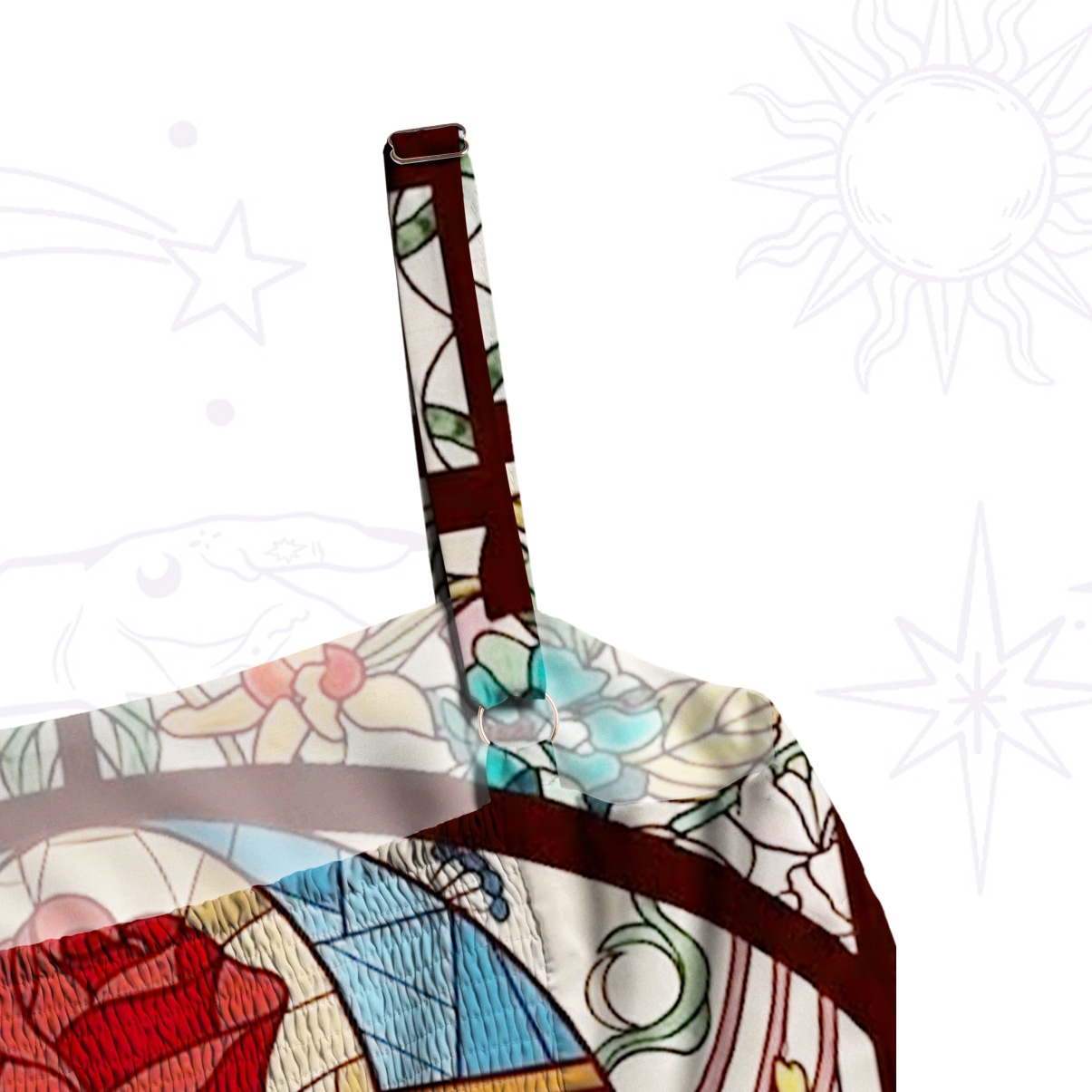 Purplehecate Stained Glass Rose Romance Wide Straps Maxi Dress