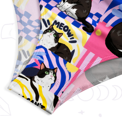 Purplehecate Sorry I Can't Go I'm an Indoor Cat One-Piece Swimsuit