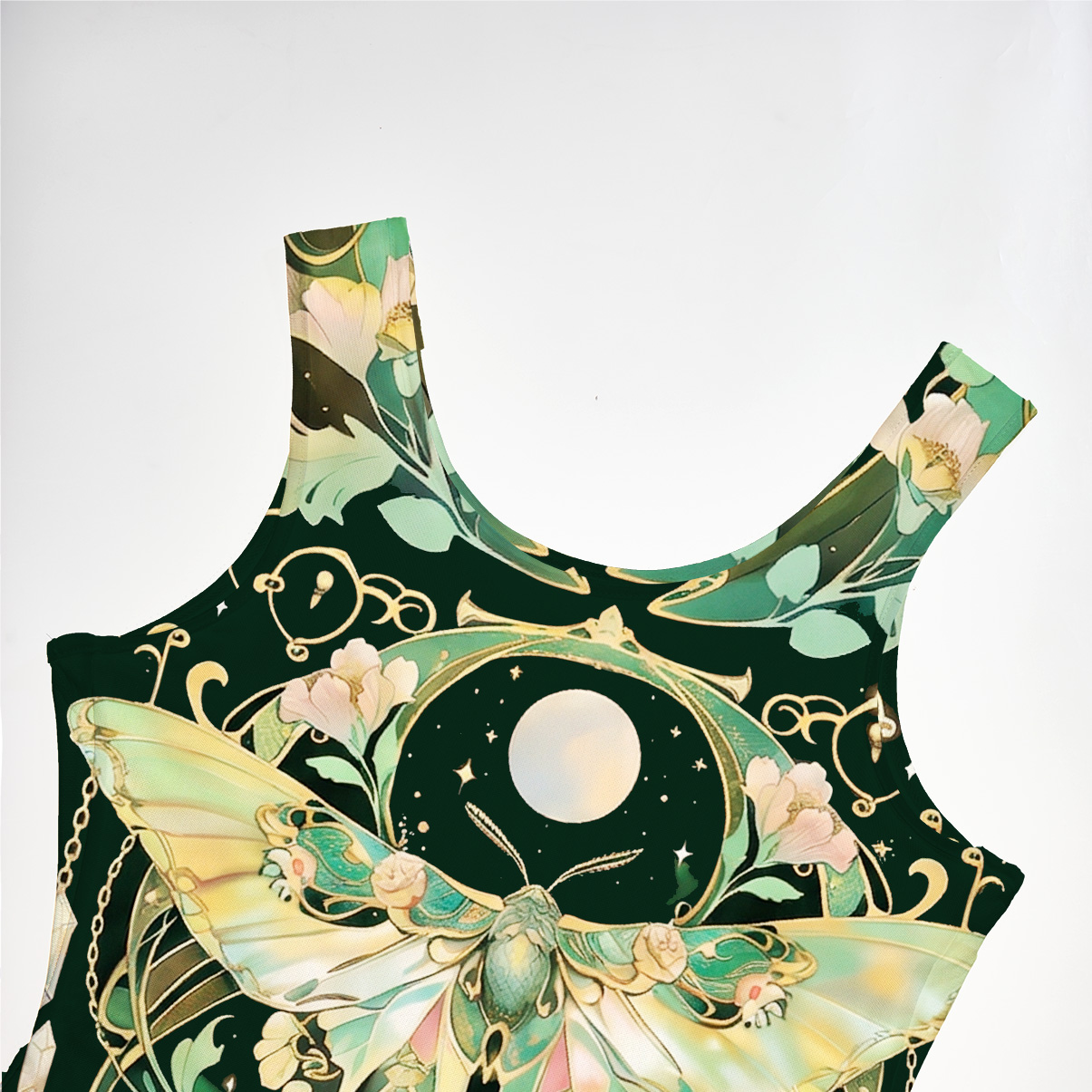 Purplehecate Moon Moth Rave Mesh Maxi Tank Beach Dress