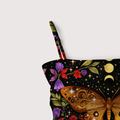 Purplehecate Mystic Butterfly Whisper Slim-Strap Swimsuit