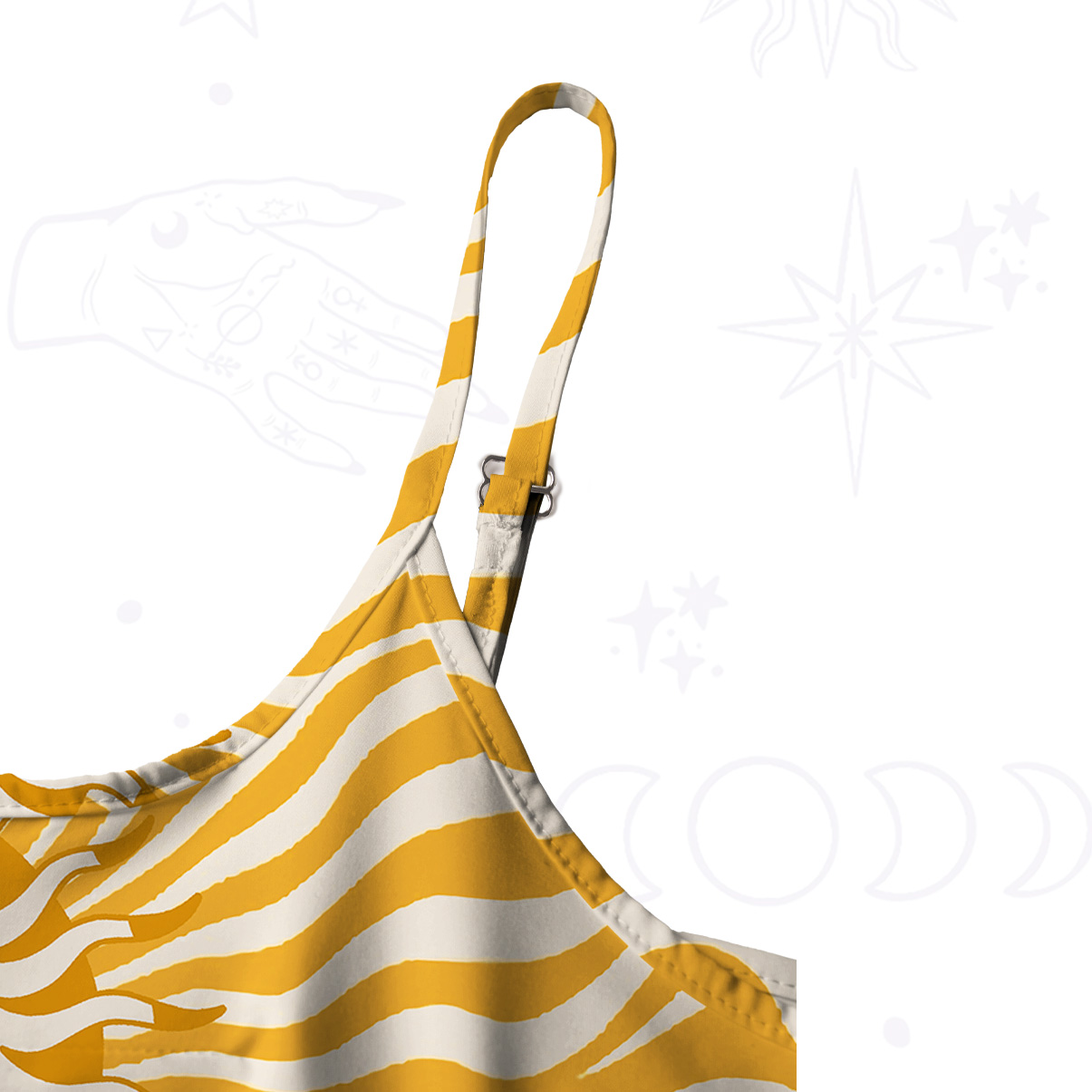 Purplehecate Radiance of the Sun Spaghetti Strap Midi Dress