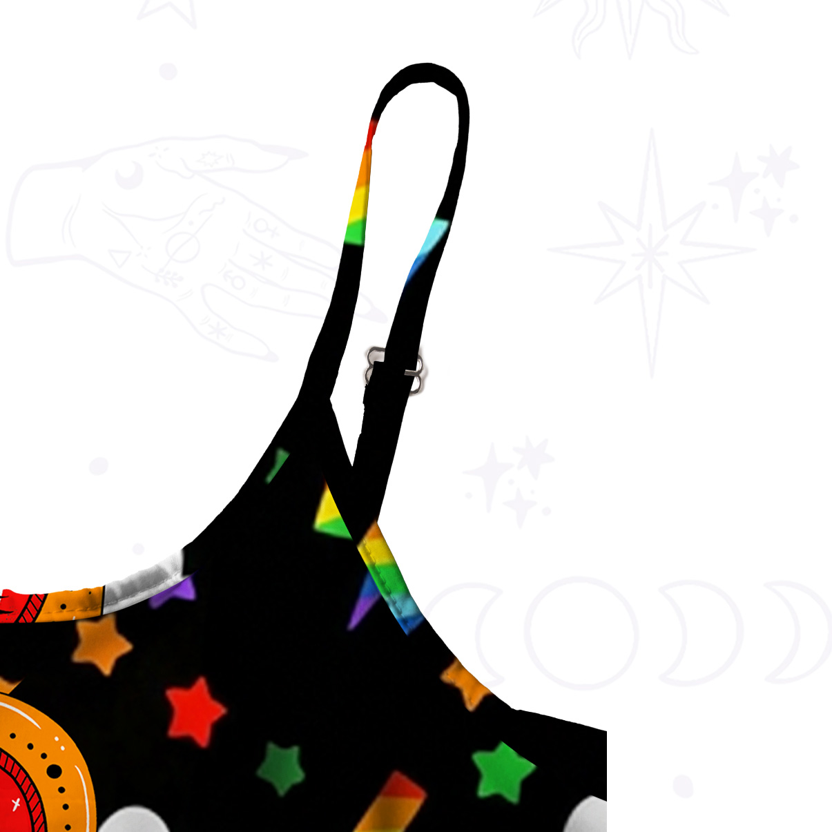 Purplehecate Rainbow Sacred Heart All Seeing Eye Pride Spaghetti Strap Midi Dress