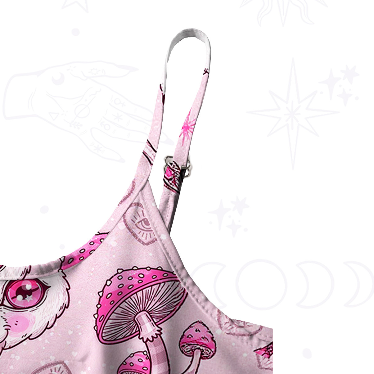 Purplehecate Pastel Occult Goat Spaghetti Strap Midi Dress