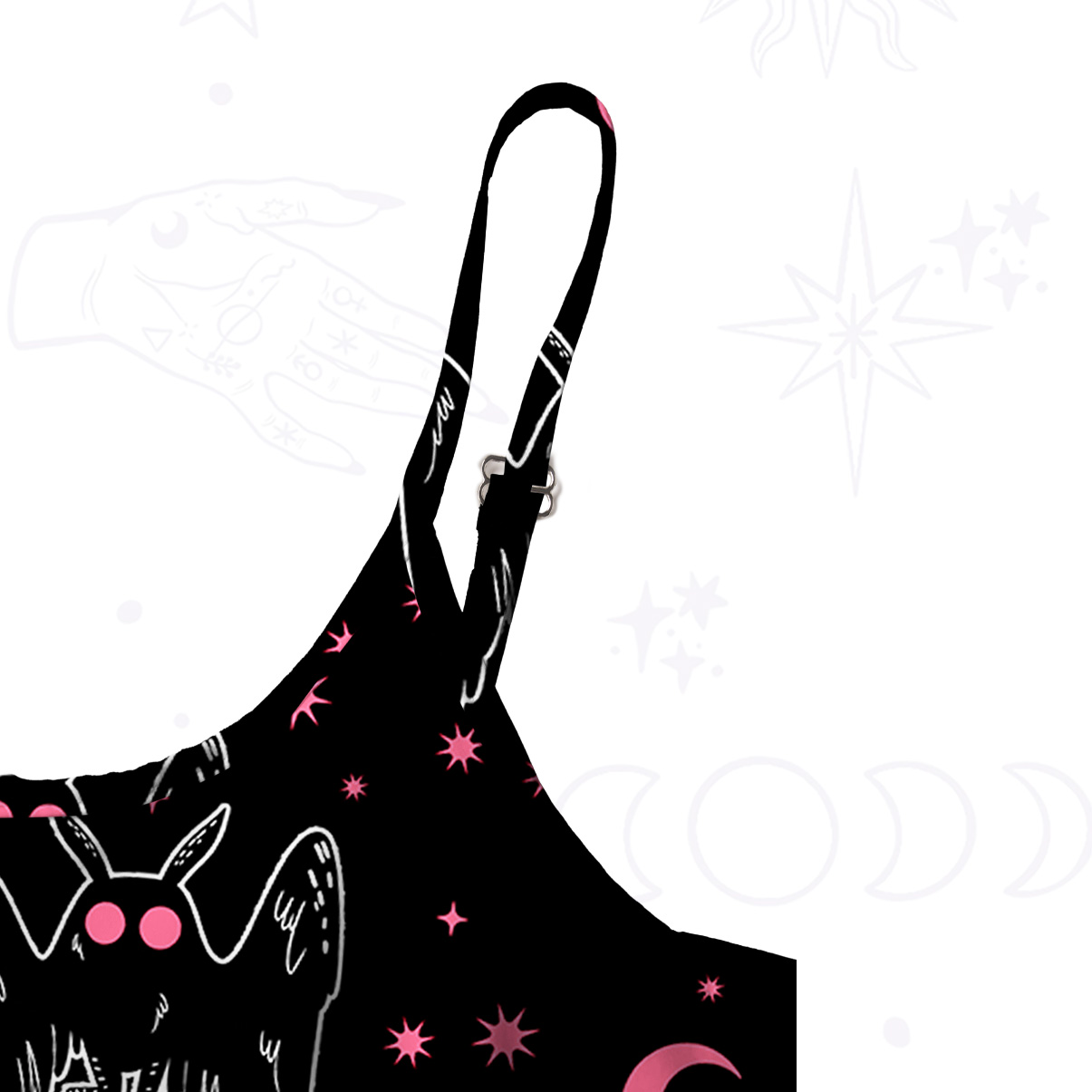 Purplehecate Witchy Mothman Night Spaghetti Strap Midi Dress