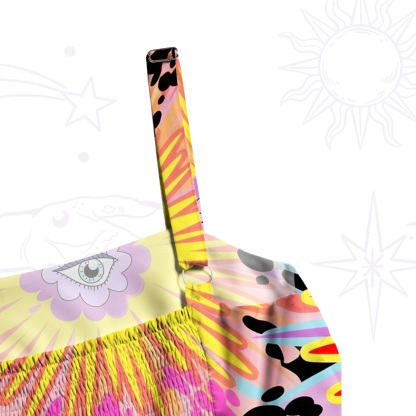 Purplehecate Heartburst Firework Eye Wide Straps Maxi Dress
