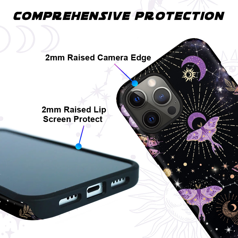 Purplehecate Starry Night Lunar Moth Phone Case