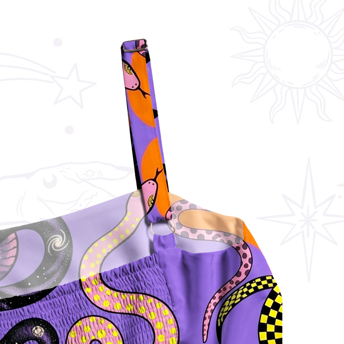 Purplehecate Venom Candy Serpent Dance Wide Straps Maxi Dress