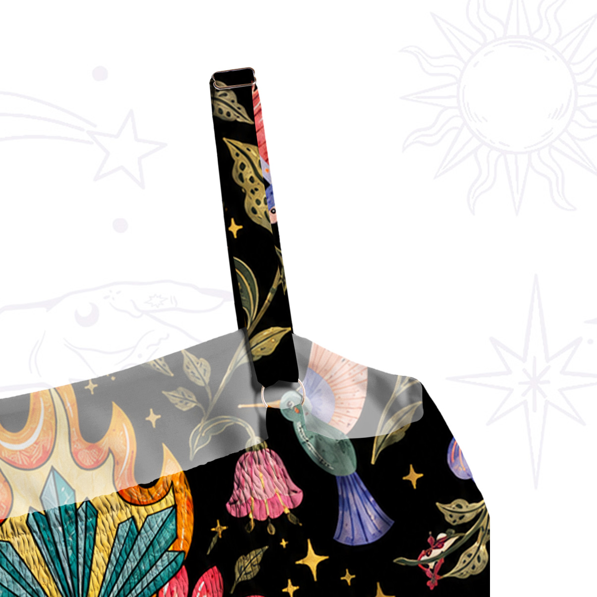 Purplehecate Enchanted Garden of the Blooming Sacred Heart Wide Straps Maxi Dress