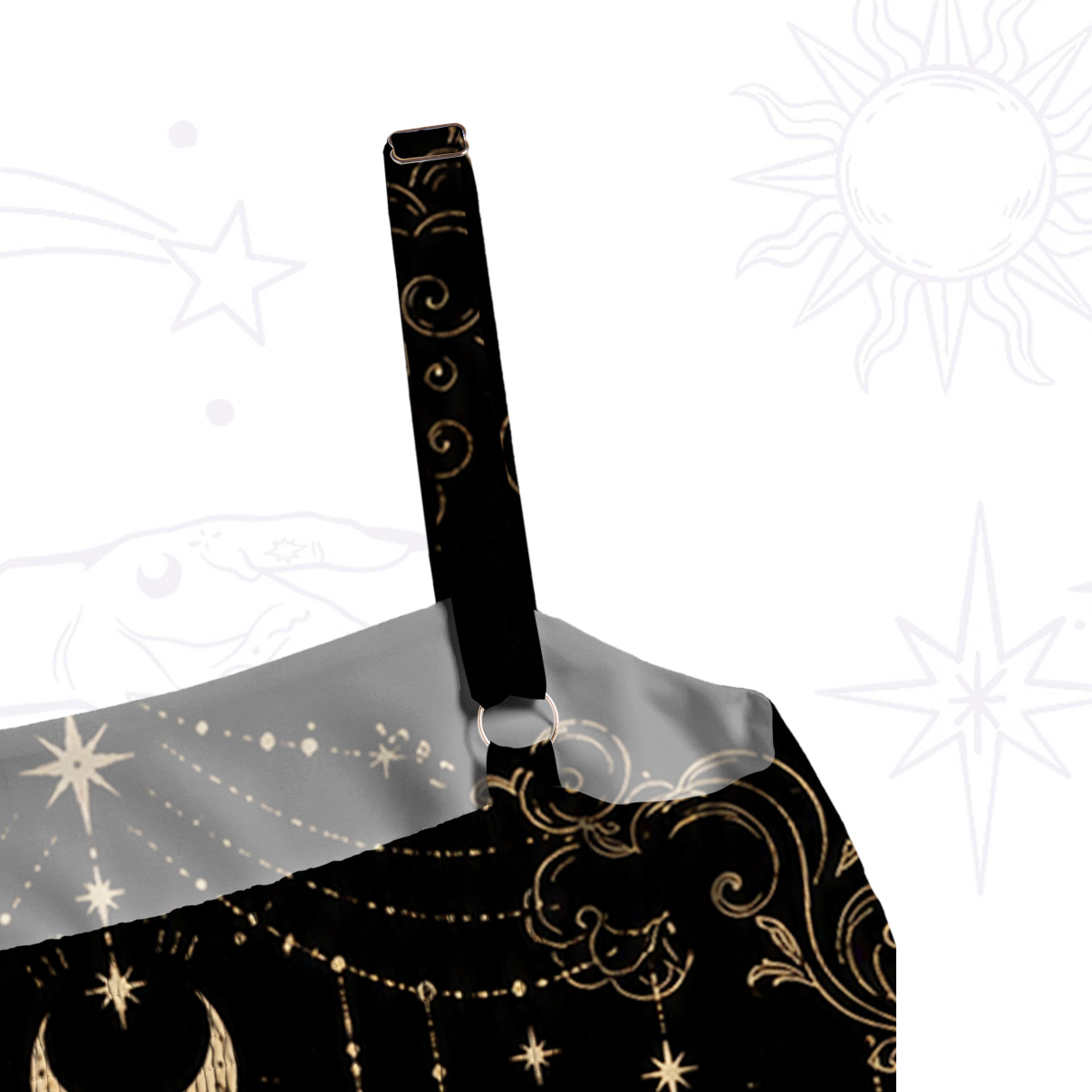 Purplehecate Celestial Sun and Moon Wide Straps Maxi Dress