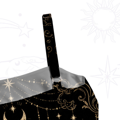 Purplehecate Celestial Sun and Moon Wide Straps Maxi Dress