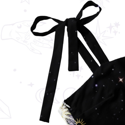 Purplehecate Starlit Cats & Butterflies Tie Shoulder Maxi Dress