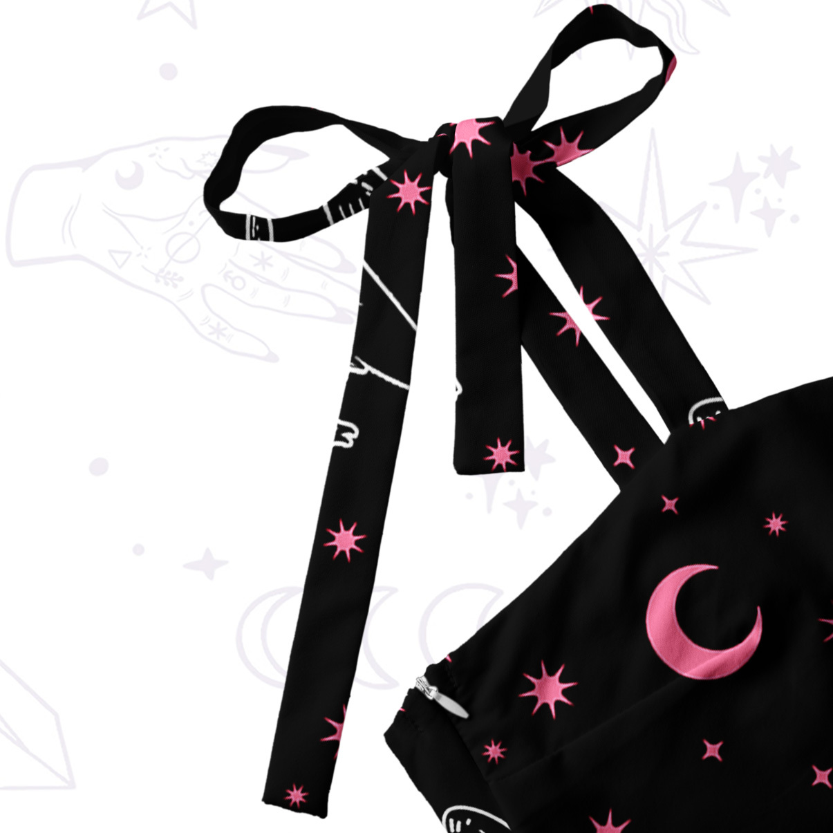 Purplehecate Witchy Mothman Night Tie Shoulder Maxi Dress