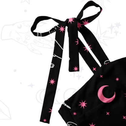 Purplehecate Witchy Mothman Night Tie Shoulder Maxi Dress