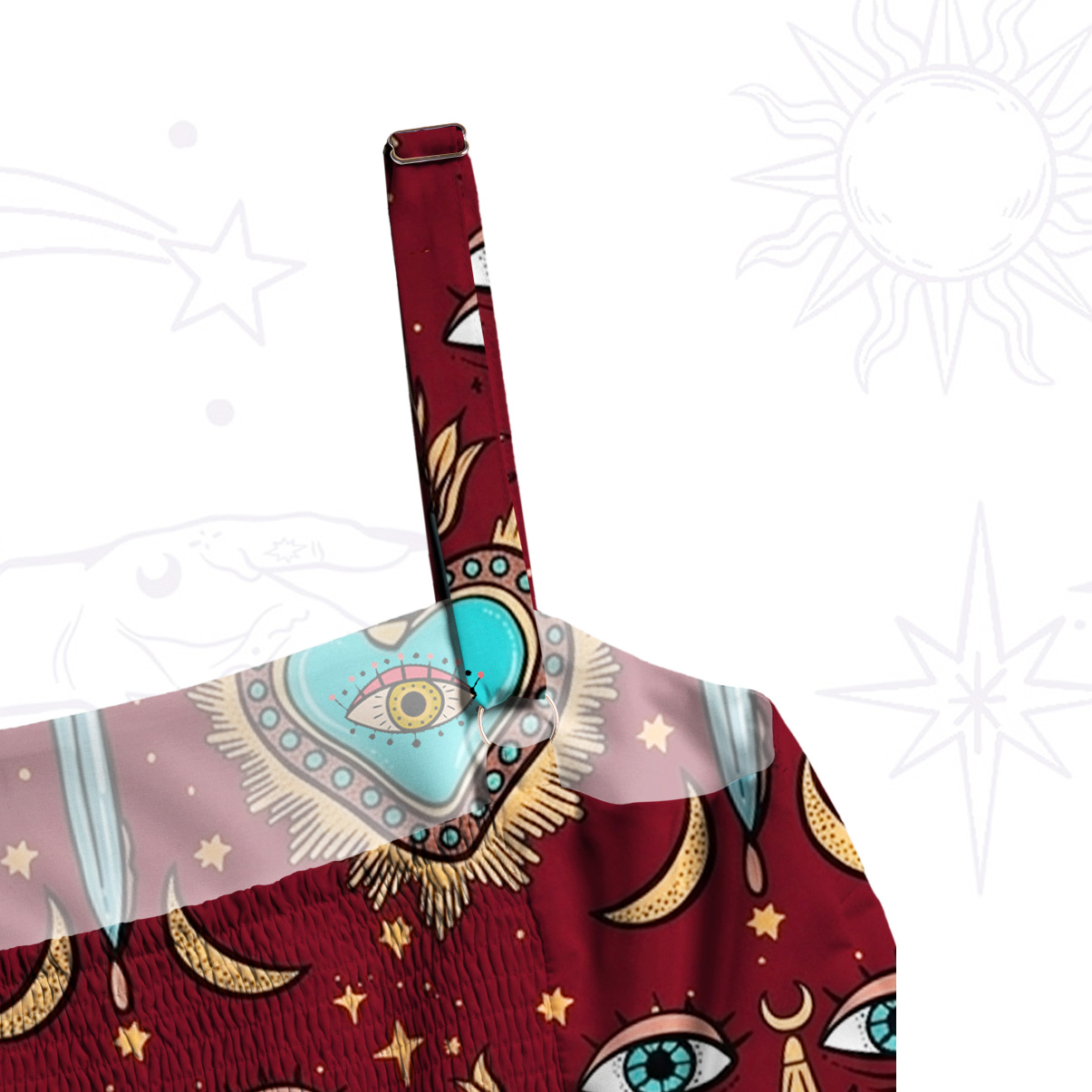 Purplehecate Sacred Heart Wide Straps Maxi Dress