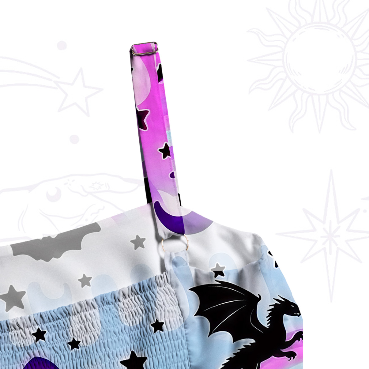 Purplehecate Candy Goth Nightfall Wide Straps Maxi Dress