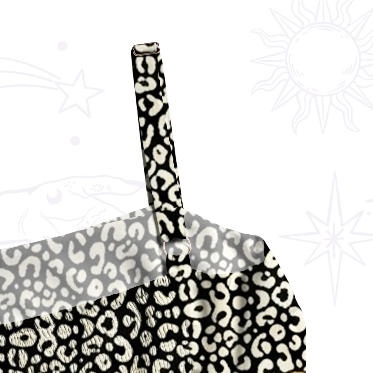 Purplehecate Gothic Leopard Mushroom Snake Wide Straps Maxi Dress