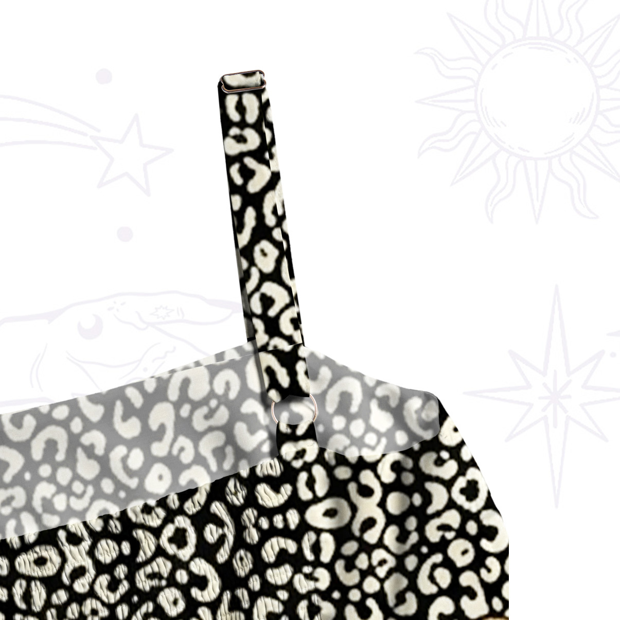 Purplehecate Gothic Leopard Mushroom Snake Wide Straps Maxi Dress