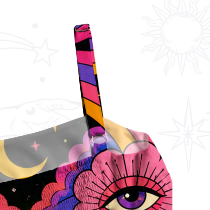 Purplehecate Psychedelic Third Eye Garden Wide Straps Maxi Dress