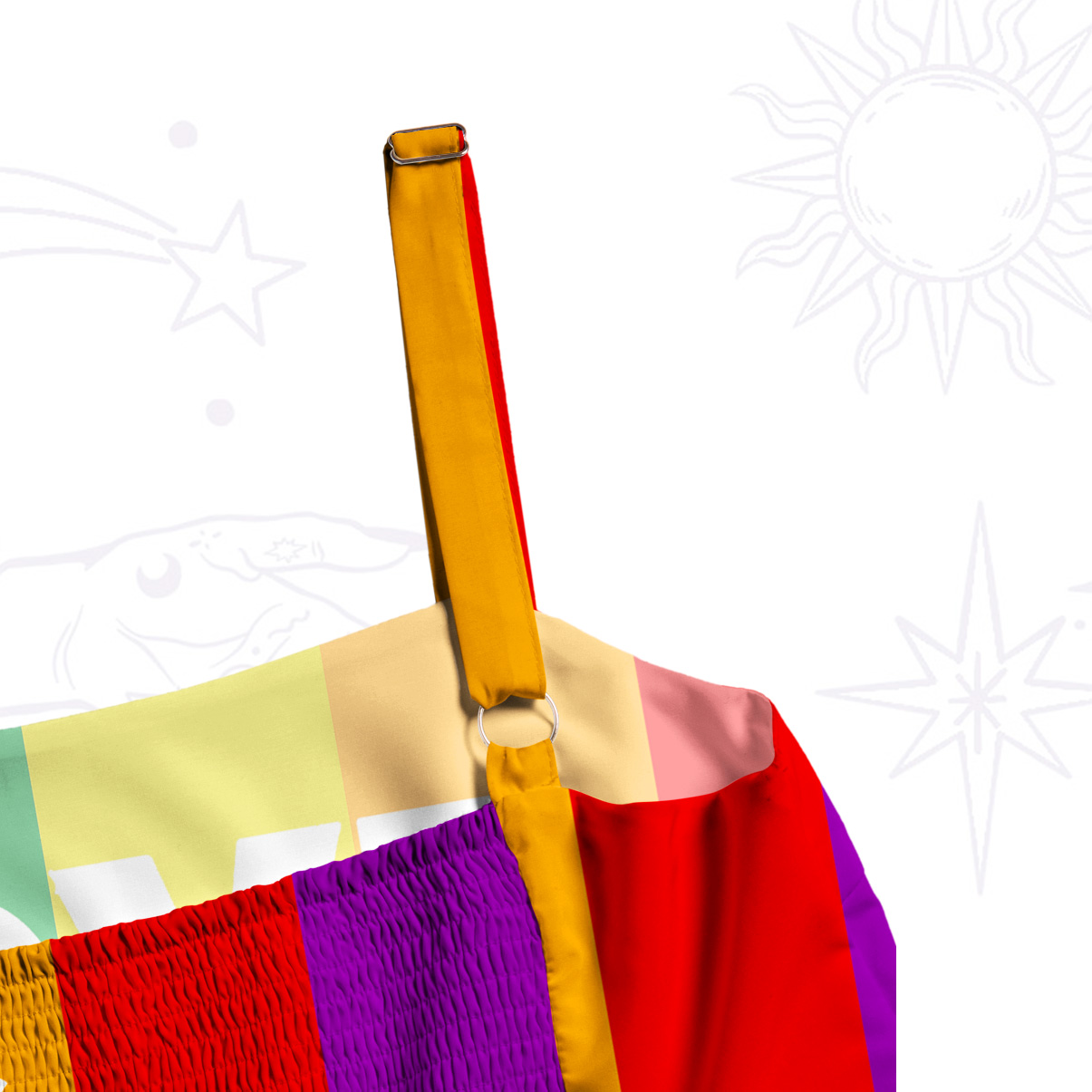 Purplehecate Love Wins Rainbow Magic Wide Straps Maxi Dress