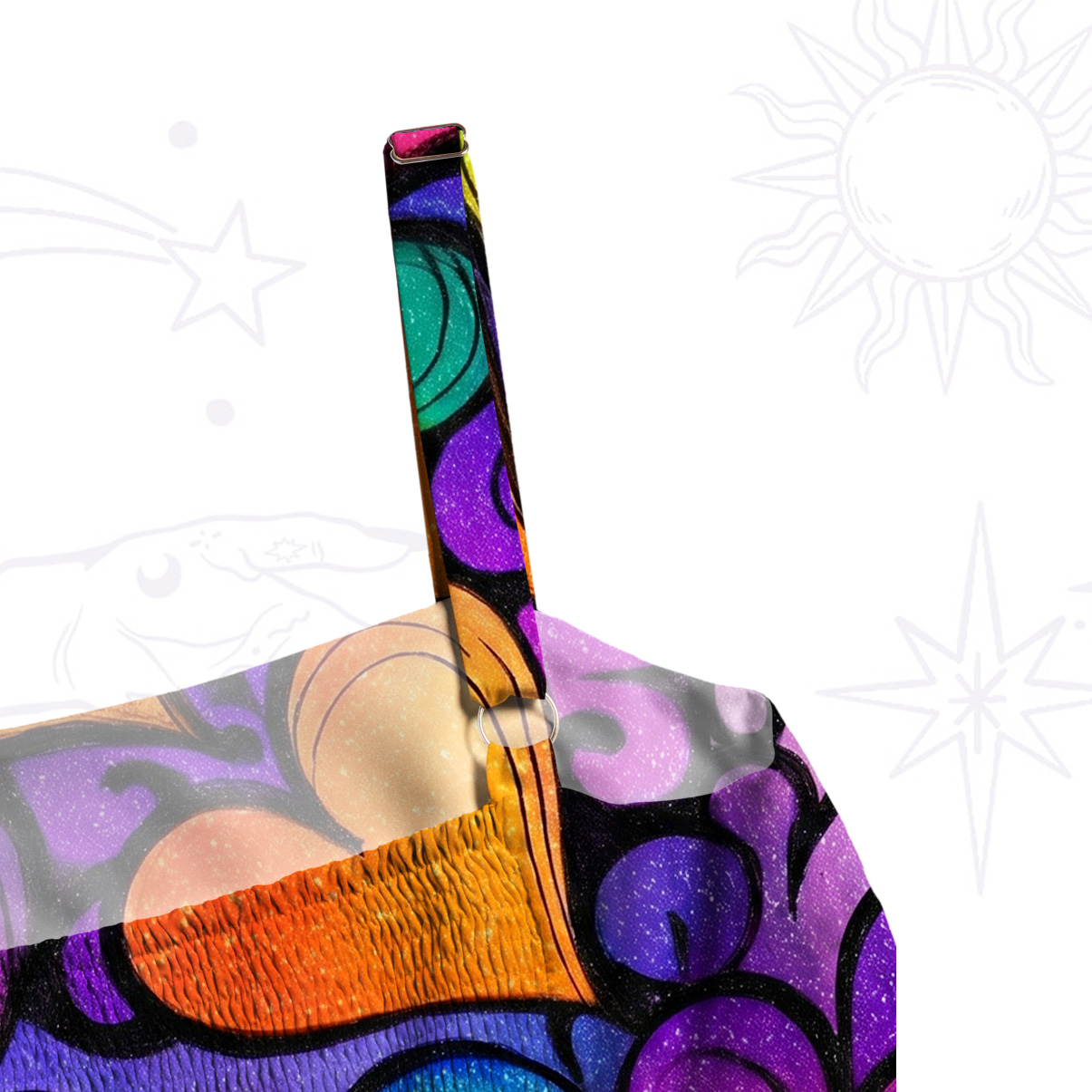 Purplehecate Psychedelic Pride Hearts Wide Straps Maxi Dress