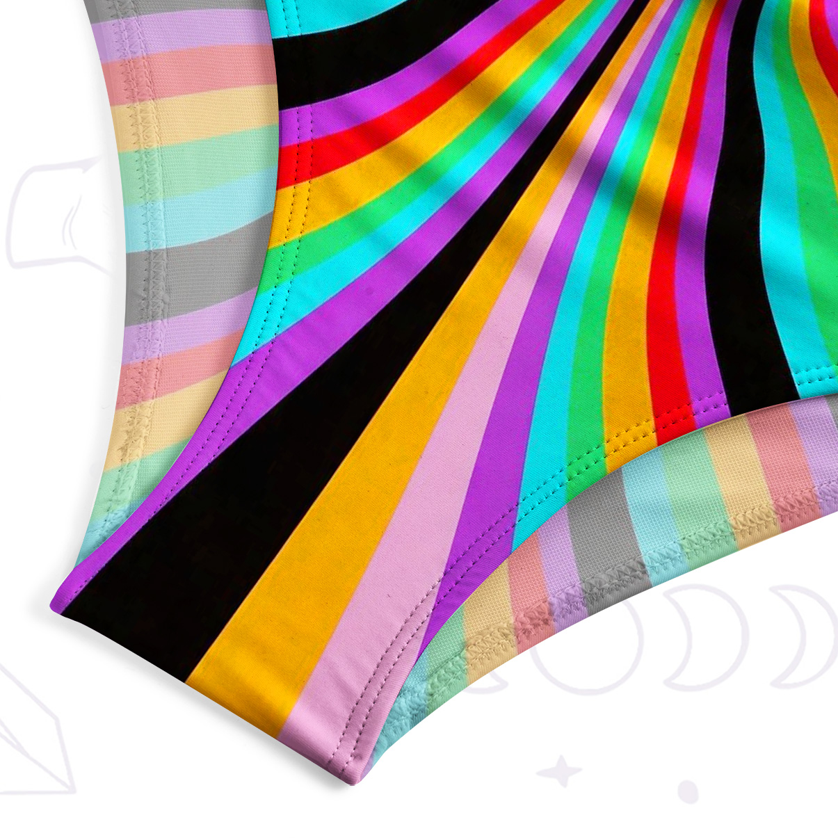 Purplehecate Psychedelic Pride Spiral Rainbow One-Piece Swimsuit