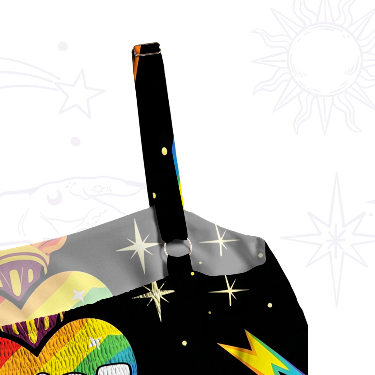 Purplehecate Rainbow Pride Lightning Wide Straps Maxi Dress