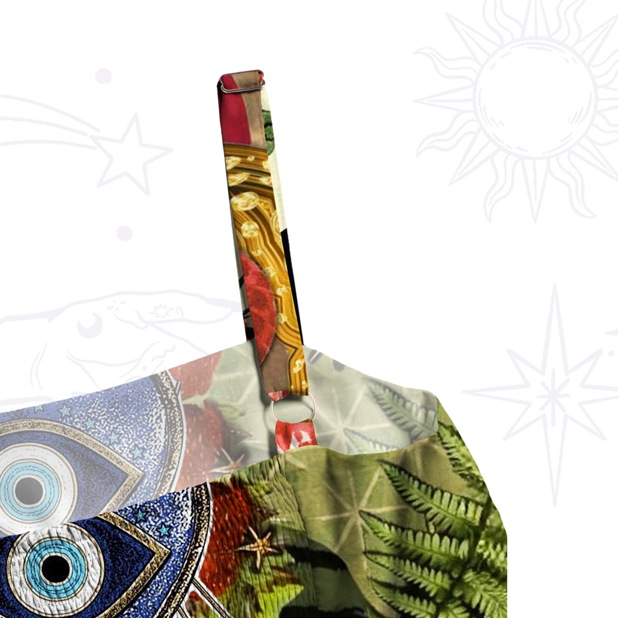 Purplehecate Mystic Jungle Creatures Collage Wide Straps Maxi Dress
