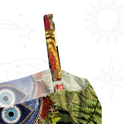 Purplehecate Mystic Jungle Creatures Collage Wide Straps Maxi Dress