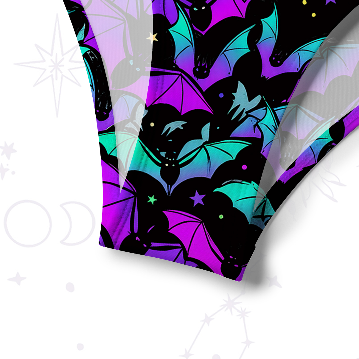 Purplehecate Rainbow Bat Crisscross Tie-Back Bikini Set