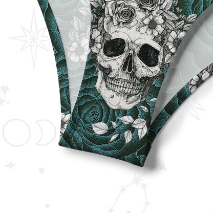 Purplehecate Rose Skull Crisscross Tie-Back Bikini Set