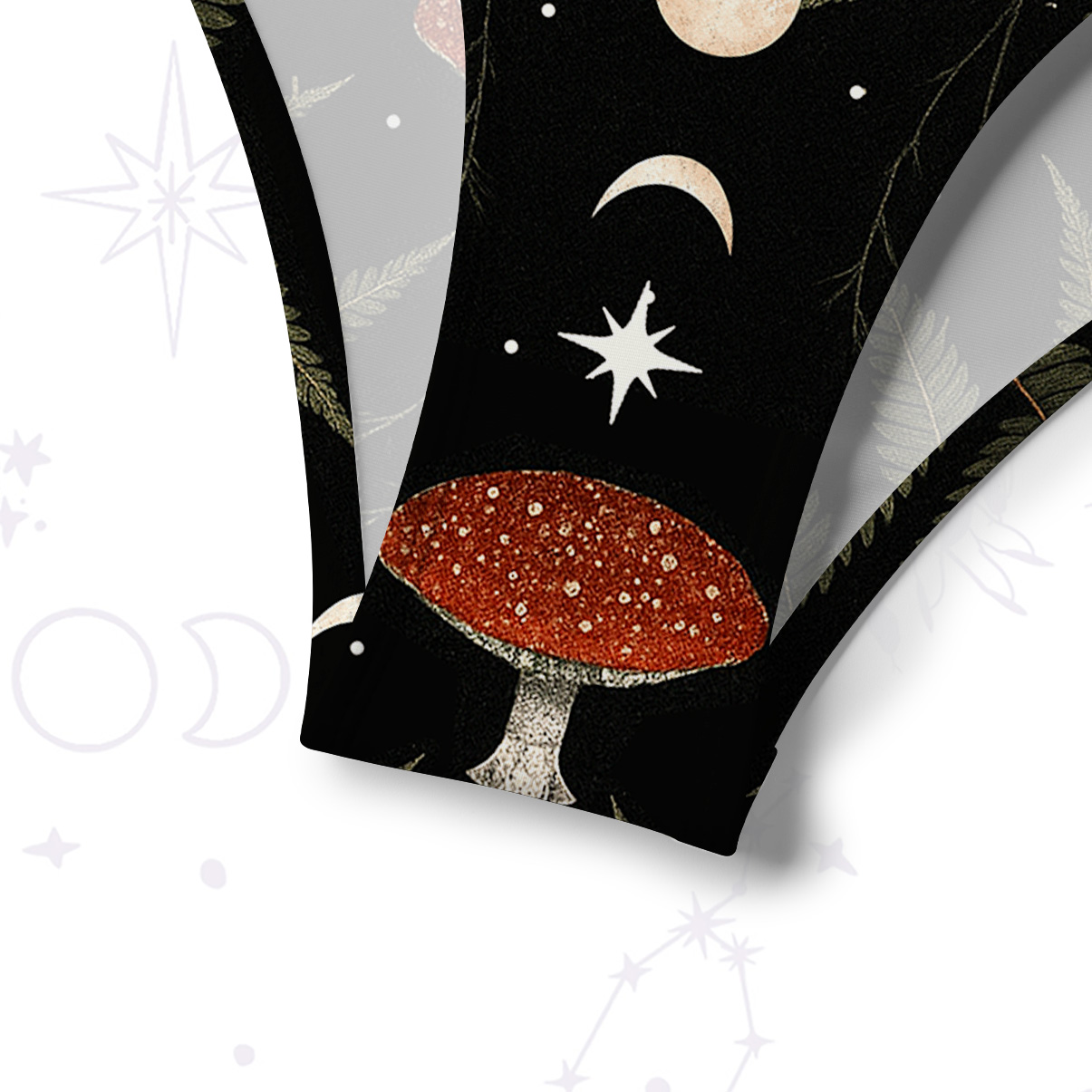 Purplehecate Moonlit Mushroom Gown Crisscross Tie-Back Bikini Set