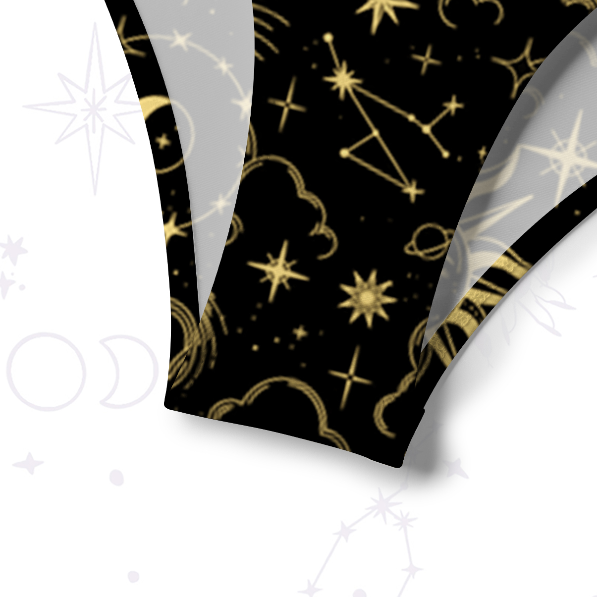 Purplehecate Mysterious Star & Moon Crisscross Tie-Back Bikini Set
