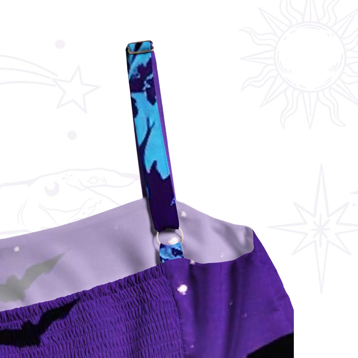 Purplehecate Twilight Coven Strappy Wide Straps Maxi Dress