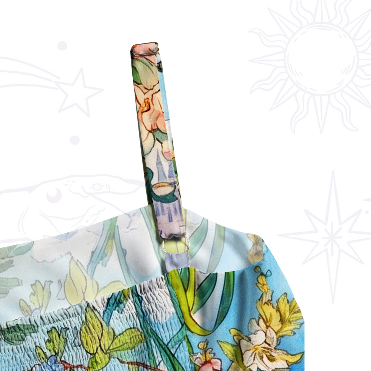 Purplehecate Mystic Dreamy Garden Muse Wide Straps Maxi Dress