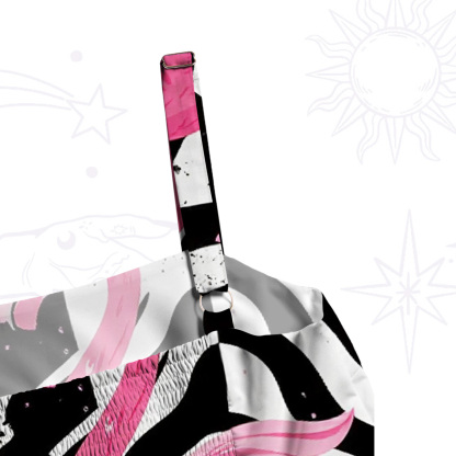 Purplehecate Mystic Pink Flamingo Bird Wide Straps Maxi Dress