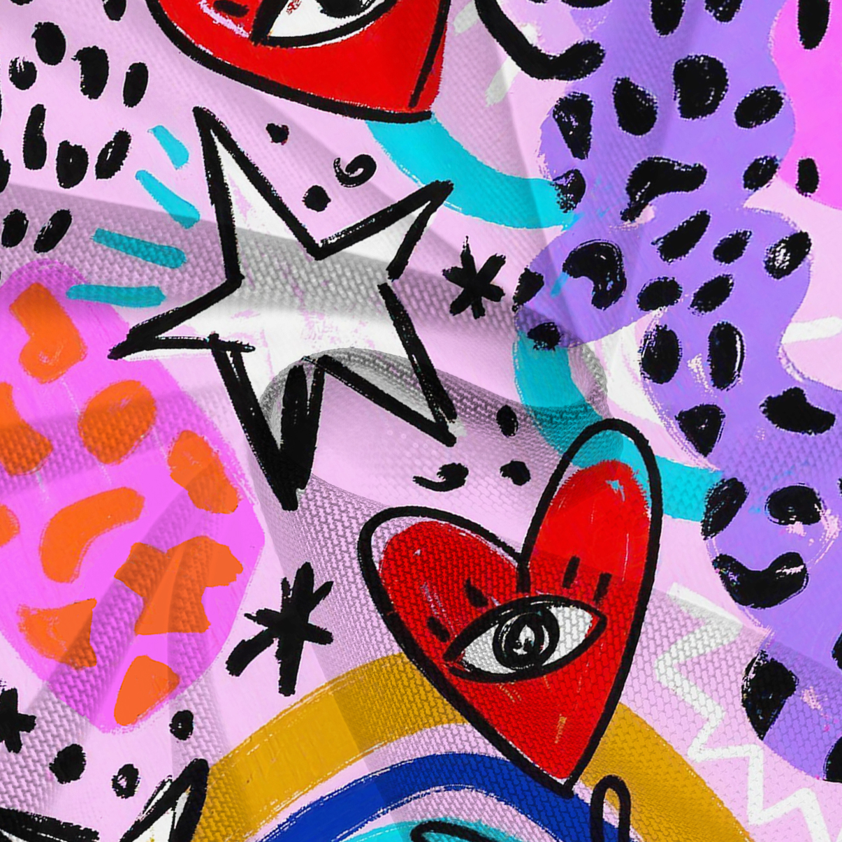 Purplehecate Cosmic Love Eyes Graffiti Mesh Mermaid Hem Skirt