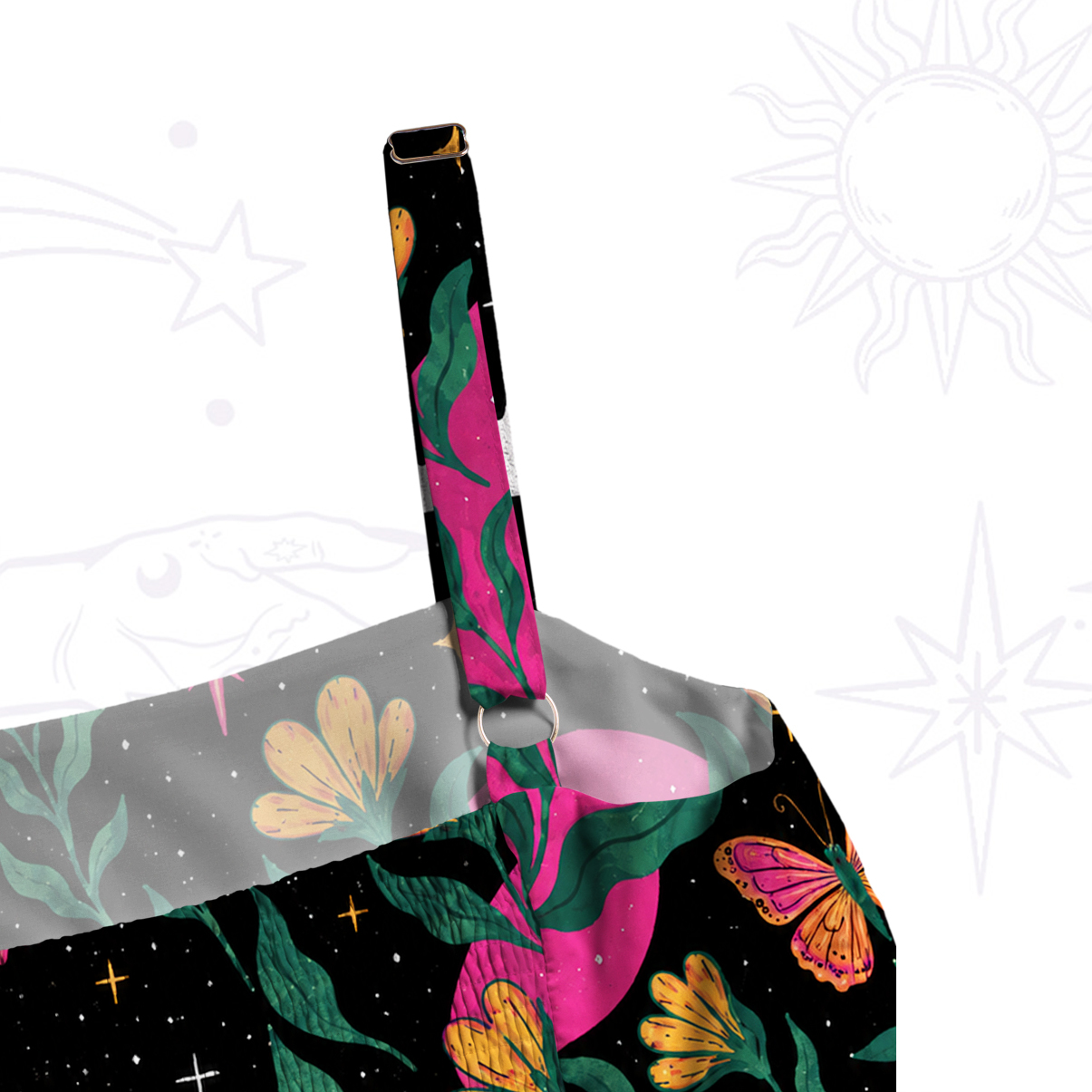 Purplehecate Starry Night Butterfly Dreams Wide Straps Maxi Dress